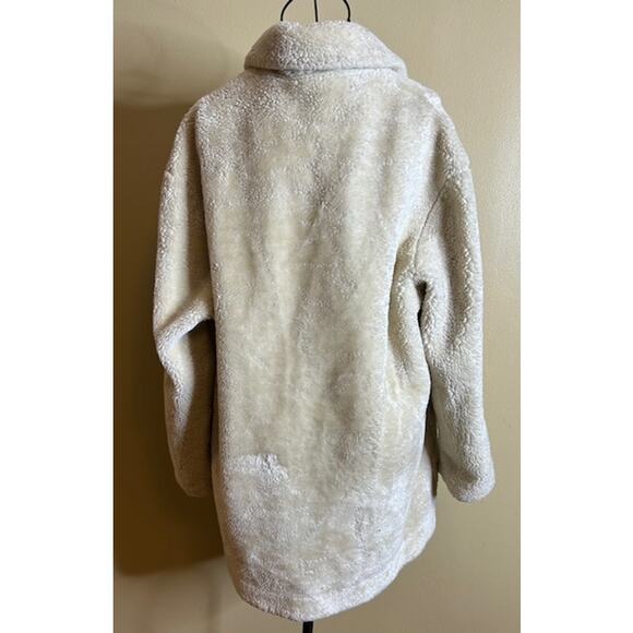 Abercrombie & Fitch Off-White Faux Fur Jacket Women’s Large - Picture 3 of 10